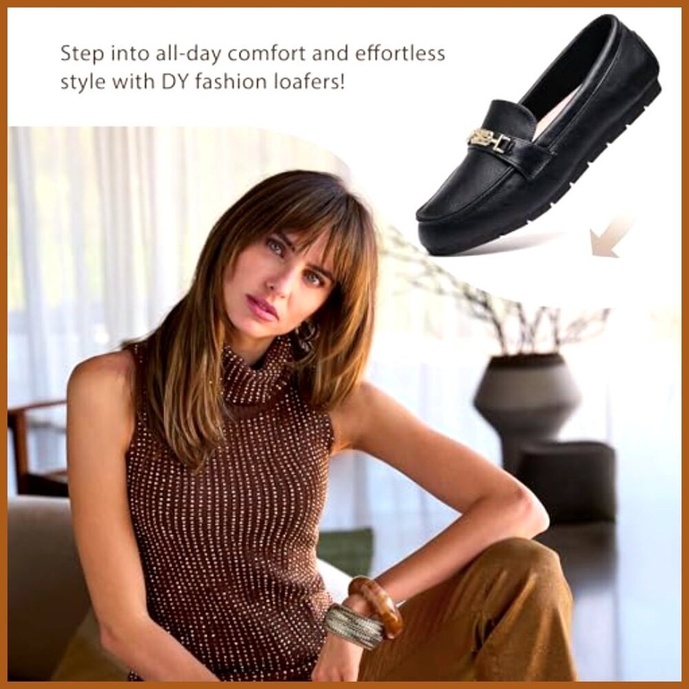 Women's Slip On Loafers with Latex Cushioned Insole, Square Toe - Picture 6 of 7